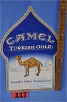 2001 Camel Turkish Gold embossed metal sign