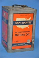 Vintage Sears Cross County rectangular 5-gal tin