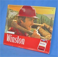 1980 Winston embossed metal sign, 22" x 18"