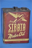 Vintage Strata Motor Oil 2-gal tin container