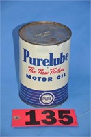 Vintage opened Pure 1-qt oil tin