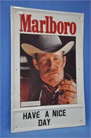 Vintage Marlboro embossed metal store sign