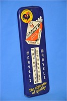 Vintage Marvels Cigarettes metal therm., 12" x 4"
