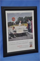 Gulfpride framed advertisement, 16" x 13"