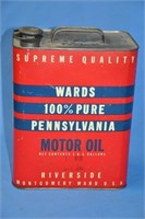 Vintage Wards Motor Oil 2-gal tin container