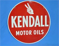Vintage "Kendall Motor Oils" 24" dia. metal sign