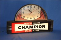 Vintage working  "Champion" Spark Plugs clock