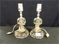 Lamps (2); Glass-Possibly Crystal