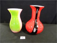 Burton & Burton Vase-Black & Red
