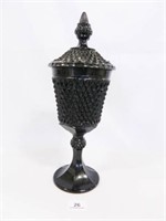 Black Glass Compote w/Lid