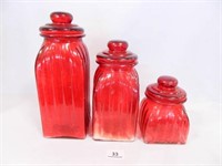 Glass Canister Set; 3-Piece