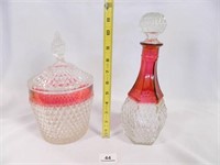 Decanter; Glass Container w/Lid