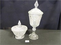 Glass Containers w/Lids; (2)