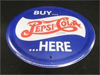 Pepsi Cola Round Metal Sign