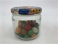 Glass Jar with Marbles
