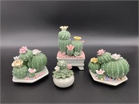 Lot of 4 Porcelain Cacti