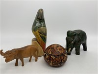 Lot of 4 Hand Carved Figures