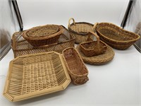 Lot of 11 Woven Baskets