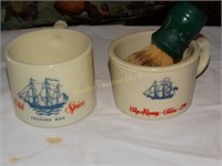 Old Spice shaving mugs & brush
