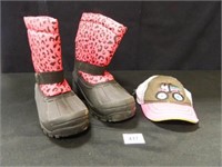 Girl's Snow Boots; Size 13; Cap