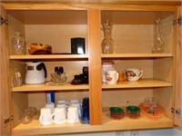 Mugs, glassware, plasticware, etc. contents of