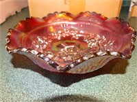 L. E. Smith Carnival glass bowl 8" in orig. box