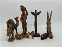 Lot of Wood Carved Figurines