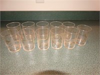 11 Etched juice glasses