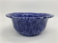 Blue Haeger Scalloped Edge Pottery Bowl