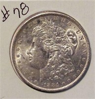1884 O  Morgan Silver Dollar  - AU-50