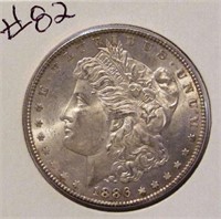 1886 Morgan Silver Dollar   - MS-60