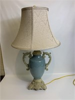 Ornate Blue/Green & Champagne Lamp