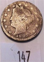1883 V Nickle with Cents