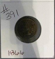 1866 Indian Head Penny -  VG-8 Condition