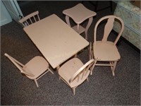 6 pc. Pink wood child's furniture