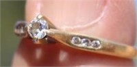14K Gold Diamond Engagement Ring Size 5.25