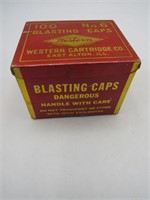 Vintage Western Cart. Co. Blasting Caps Metal  Box
