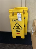 Caution signs.