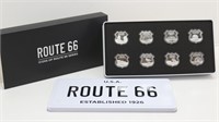 (8) 1oz Silver Icons of Route 66 Sheilds