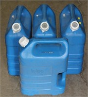 (4) Igloo blue plastic 3 gallon water jugs
