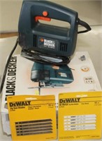 B&D variable speed jig saw, OB & 40 piece 1/4" &