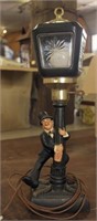 box lot - Drunkard table lamp; pair of KLH