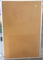 2' x 3' cork board; wreath; (3) boxes of