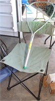 folding fishing chair; landing net; bag chair