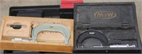 box of machinist tools - micrometers, Vernier