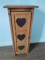 Vintage heart cutout chicken wire accent cabinet