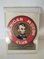 Vintage Michigan motor club sticker