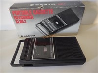 New Vintage Sanyo portable cassette recorder