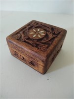 Small ornate carved wood box