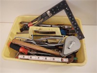 Lot of assorted tools in plastic caddy